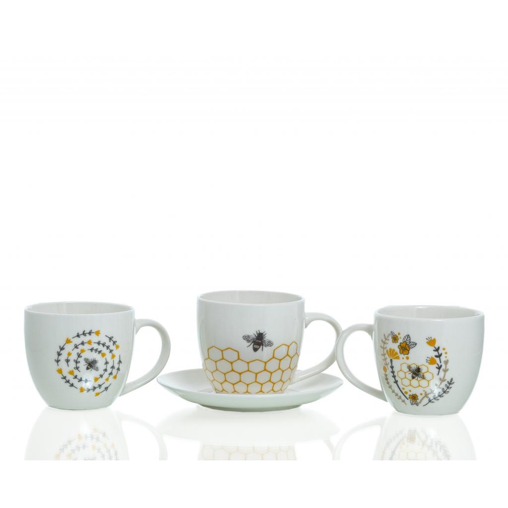 Table accessories - Set of 6 white coffee cups with bees