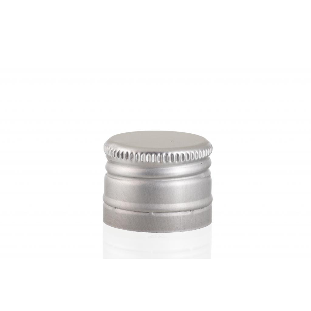 Screw on, crown, mechanical stoppers - Aluminium stopper with silver thread