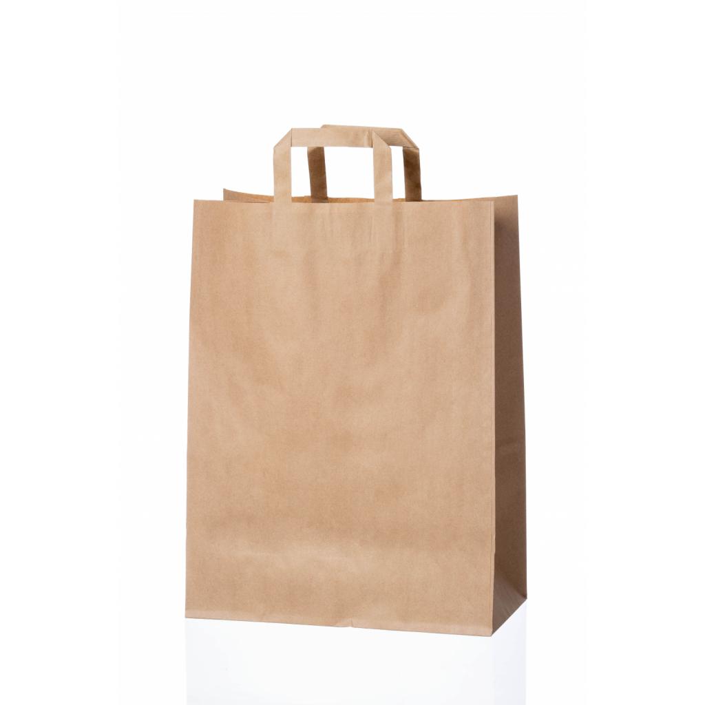 Geschenktüten aus Papier - Papiertüte natur (flacher Griff)