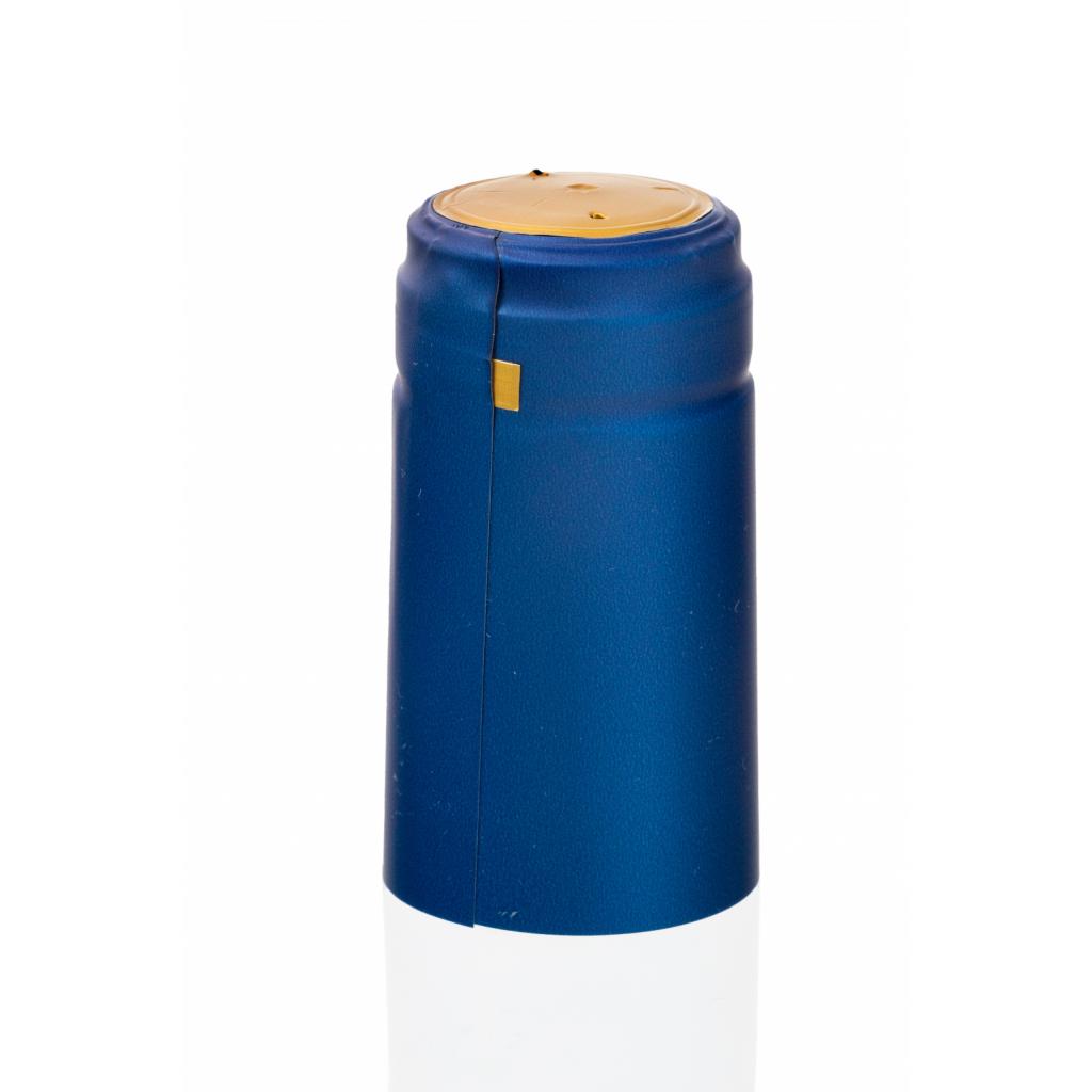 PVC-Kappen - PVC-Schrumpfkapsel Blau mit goldenem Traubensymbol