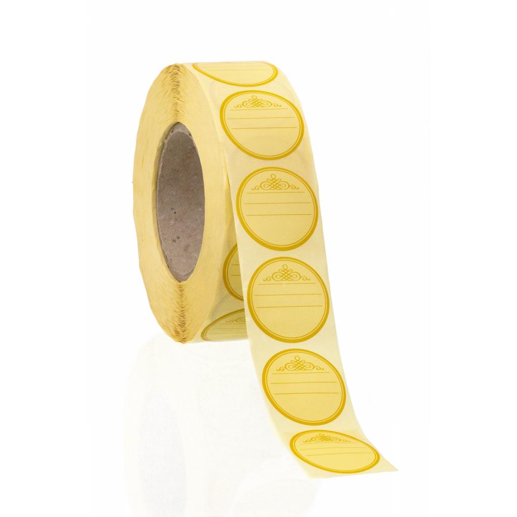 Nalepke / Obešanke - Nalepke okrogle rumene