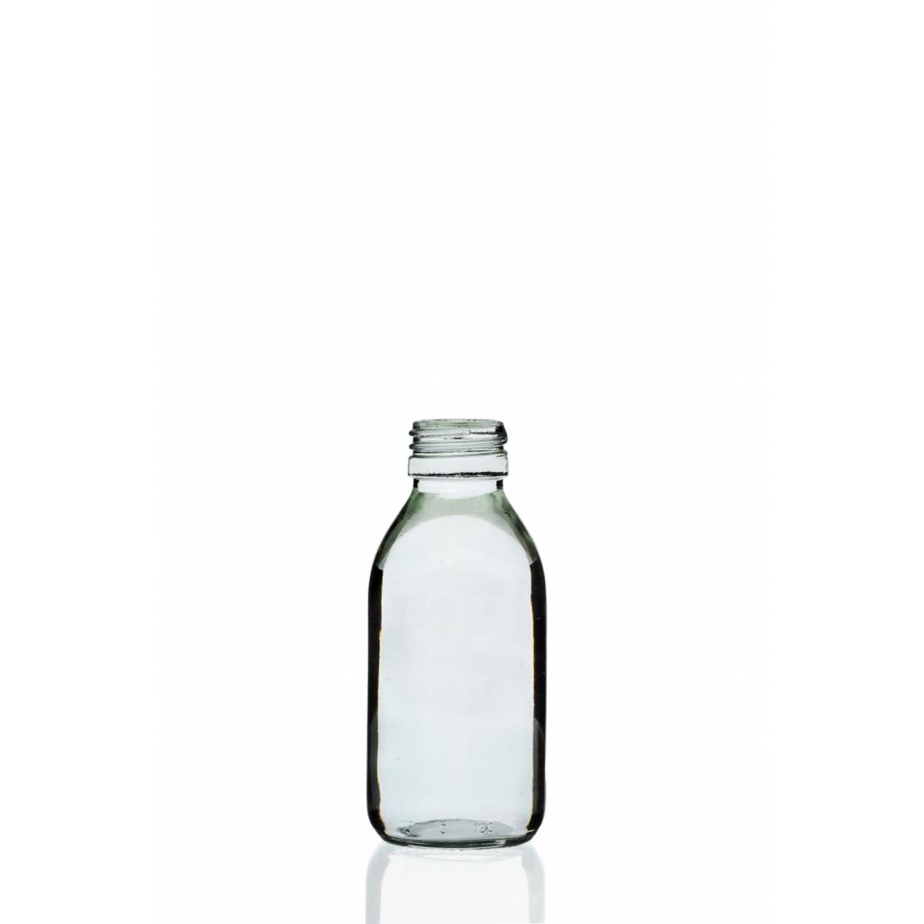 Flaschen für Sirupe (Hydrolate), ätherische Öle - Sirupflasche transparent – PE 28 Gewinde