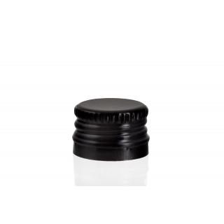 Screw on, crown, mechanical stoppers - Aluminium stopper with black thread 