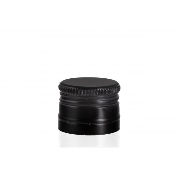 Screw on, crown, mechanical stoppers -  Aluminium stopper with black thread