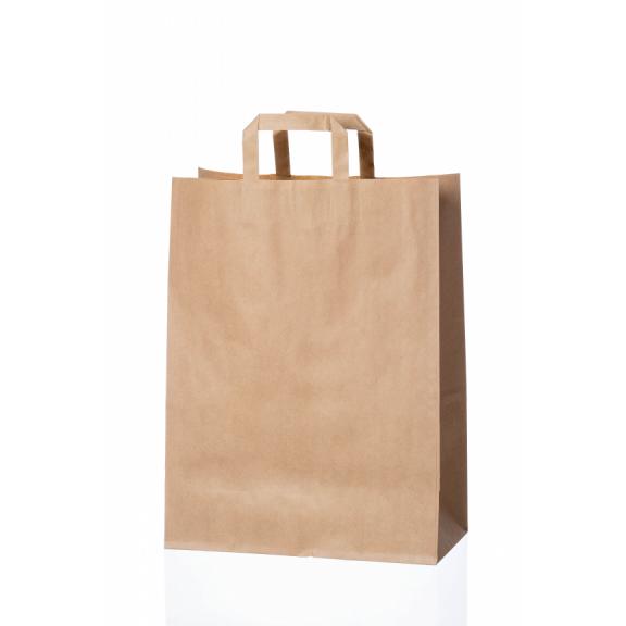 Geschenktüten aus Papier - Papiertüte natur (flacher Griff)