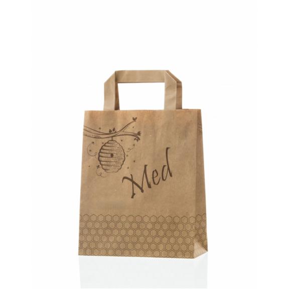 Za čebelarje - Papirnata vrečka med-panj natur široki ročaj
