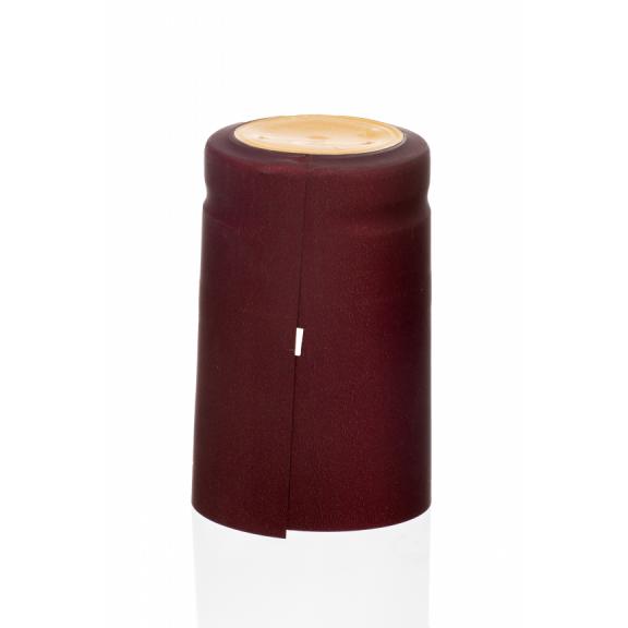 PVC-Kappen - PVC-Schrumpfkapsel Bordeauxrot mit goldenem Traubensymbol, groß