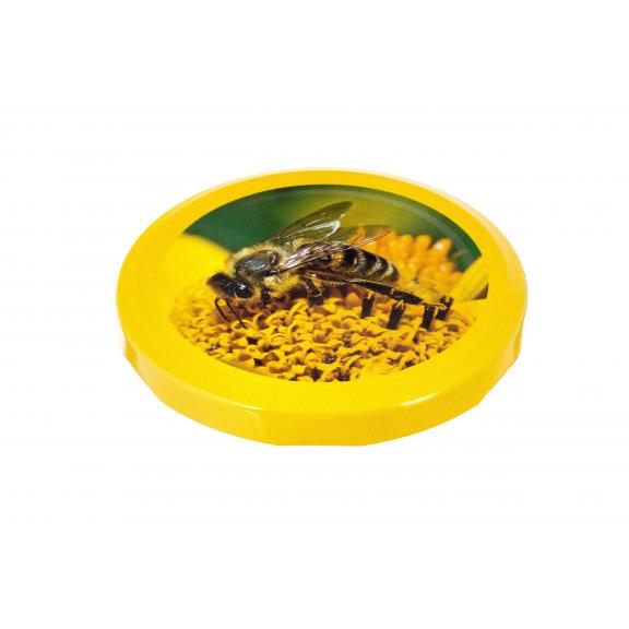 Twist-off lids - TWIST-OFF lid bee+flower yellow