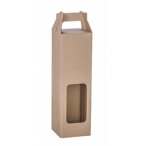 Wellenförmige Kartonverpackung - Wellpappe-Verpackung für Marasca-Flasche (mit Tragegriff)